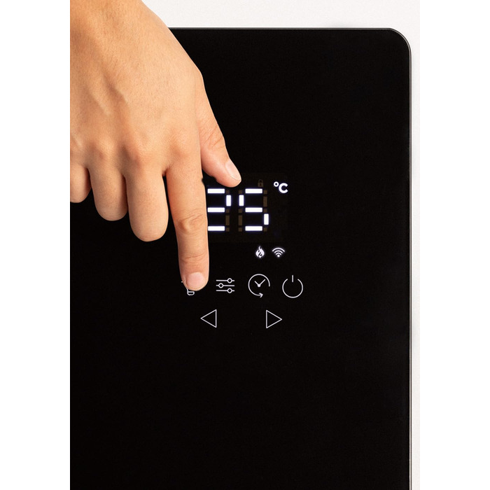Електричний конвектор CREATE/WARM Crystal 2000W з WiFi, LED-touchscreen, 2 режими (2500W), чорний