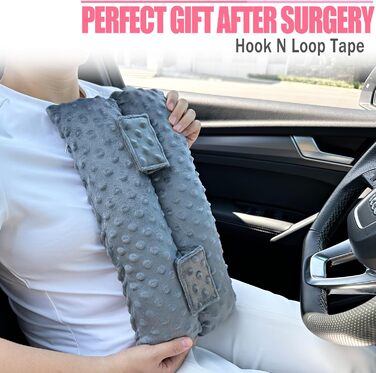 Hysterectomy Seat Belt Pillow after C-Section Pillow, Abdominal Surgery, Seat Belt Pillow with Pocket for Tummy Tuck, Hysterectomy, Recovery, a Must-Have for Patients, Gift, Minky Dot