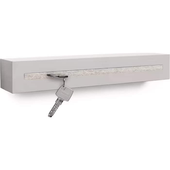 Ключниця з полицею Buchenbusch Urban Design з бетону 'Light Edition', 33x6x5 см, настінна ключниця для передпокою, біло-мармурова