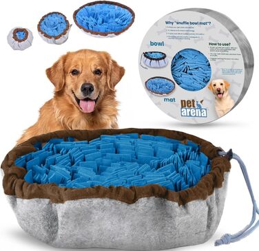 PET ARENA килимок для нюхання собак - інтелектуальна іграшка для собак, велика, блакитна, миється, регулюється розмір