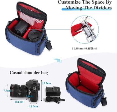 Сумка для камери Baigio: фотосумка для DSLR/SLR камер, об'єктивів та аксесуарів (темно-синій)