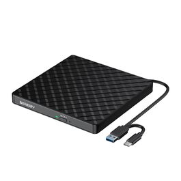 Зовнішній DVD-привід BENEWY USB 3.0 та USB-C, CD/DVD гравер для ноутбука та ПК (Windows, macOS, Linux)