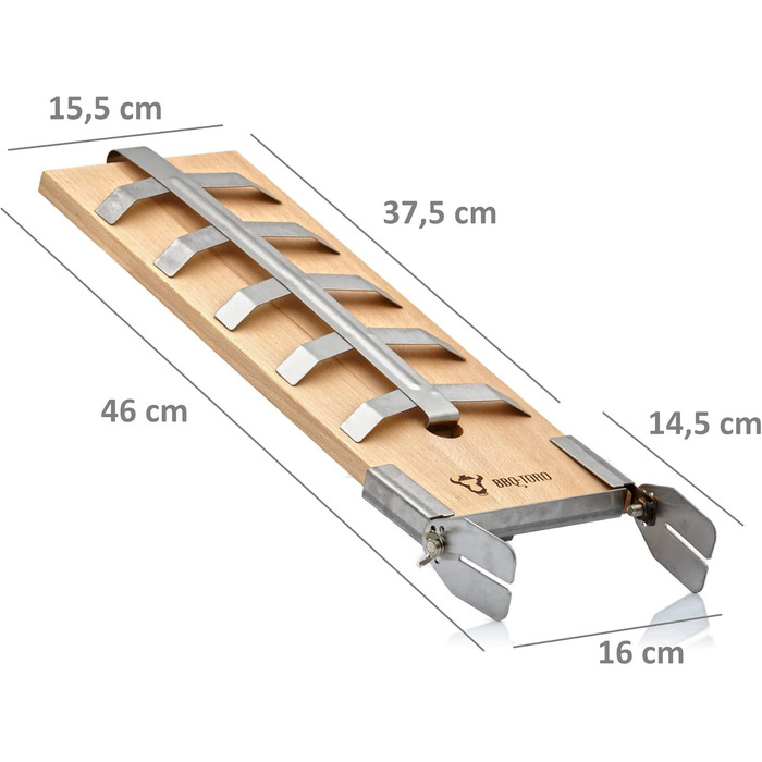 Дошка для гриля та копчення лосося та риби BBQ-Toro з тримачем, бук