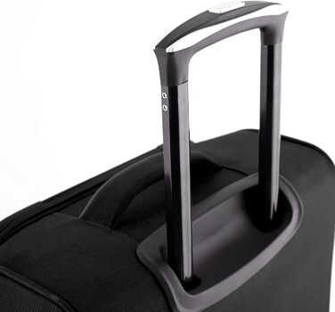 Чемодан NOWI Korfu Weichschaen Troey – середній, тканинний, 50 літрів, 4 колеса та кишеня | Легкий дорожній чемодан для жінок та чоловіків (XL, чорний)