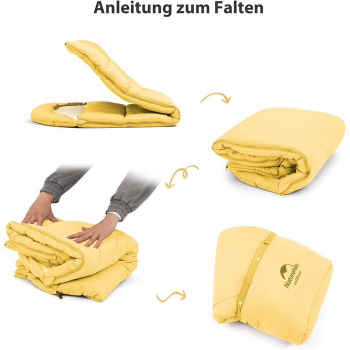 Дитячий спальний мішок Naturehike C100-Gelb для кемпінгу та подорожей (бавовна)