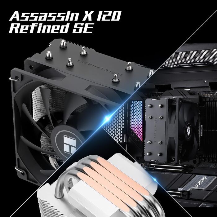 Thermalright Assassin X 120 SE - Кулер для CPU з 4 Heatpipes, тихий вентилятор TL-C12C PWM, сумісний з AM4/AM5/Intel LGA1150/1151/1200/1700/1851