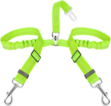 Ремінь безпеки для собак SlowTon у машину, 2 в 1, еластичний, регульований, світловідбиваючий, для подорожей та прогулянок, 2 шт. Limone