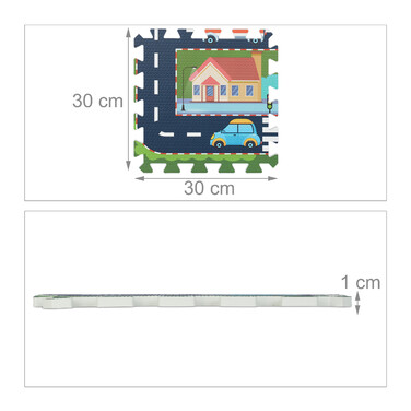 Relaxdays Puzzle Mat Road