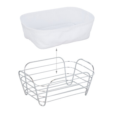 Relaxdays Bread Box Metal with Fabric Insert