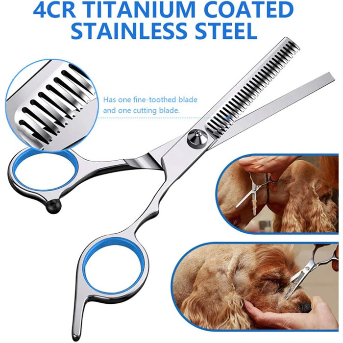 Професійна ножиця для грумінгу собак та котів, 6.5 дюймів, блакитна