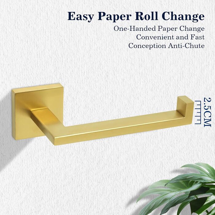 Тримач для туалетного паперу з нержавіючої сталі 304, 15 см. Сучасний настінний тримач для ванної кімнати, туалету та кухні (Золотистий)