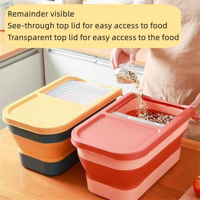 Контейнер для корму для собак та котів, складний, вологостійкий, 10 кг, зелений