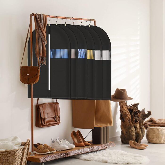 Чохли для одягу 5 шт. 60x140 см, дихаючий матеріал, з блискавкою, для костюмів, пальто, сорочок