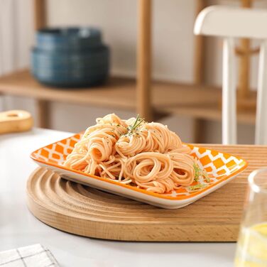 Набір тарілок Selamica Servierplatte: 6 прямокутних тарілок для закусок, десертів, суші та фруктів, 18 × 10.5 см