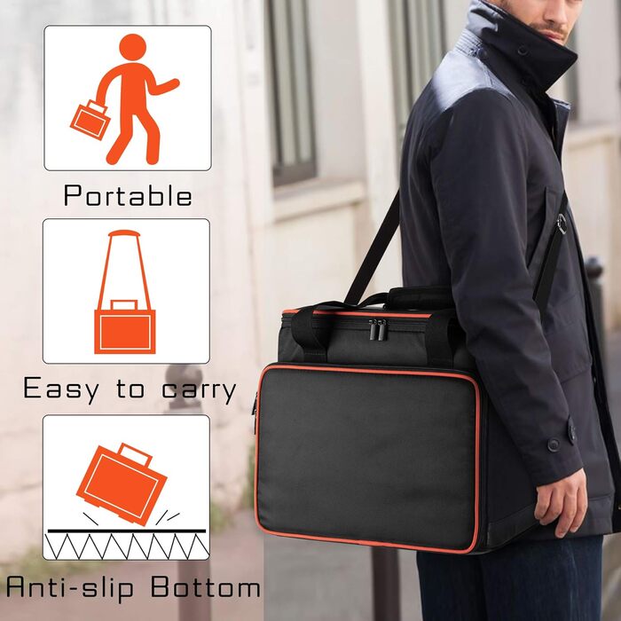 Trunab Generator Bag, Three Sizes, Compatible with Jackery Explorer 160/240/300/500/1000 & ALLPOWERS S300/R600/R700, Carry Case for Portable Power Station with Pockets for Charging Cables and Accessories