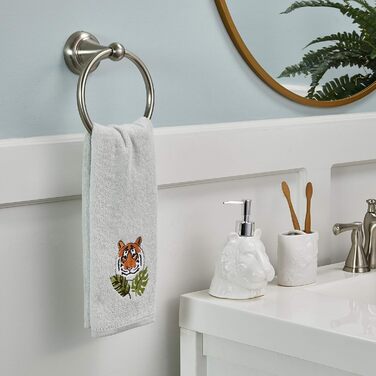 SKL Home Vern Yip Jungle Cats Toothbrush Holder, Ceramic, White