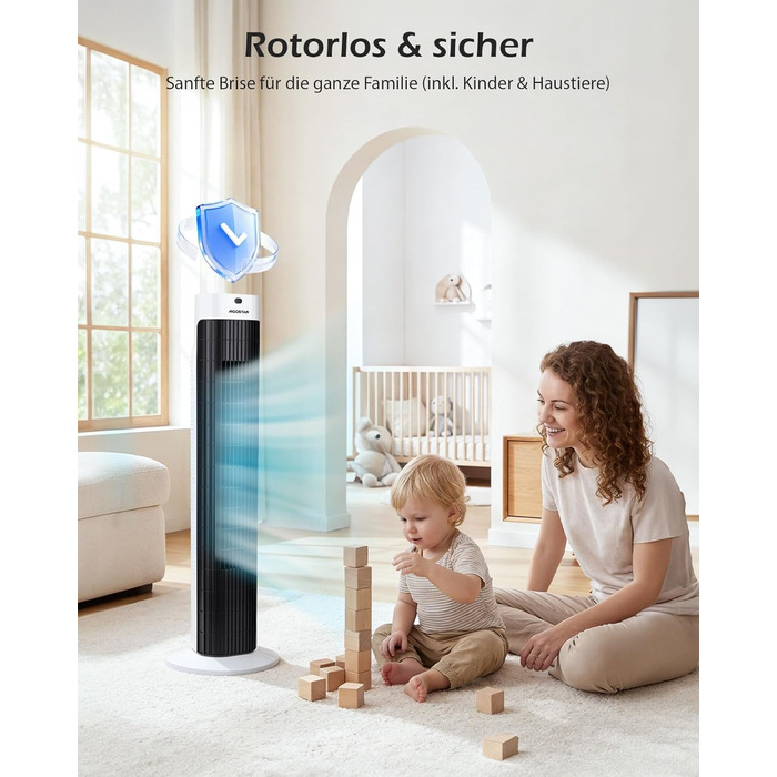 Вентилятор вежовий Aigostar Leise Turmventilator 76 см з осциляцією та таймером, 45 Вт