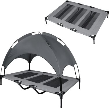 Ліжко для собак з балдахіном, лежанка для тварин Outdoor 2 в 1, софа для собак, піднята лежанка для котів та собак великих та маленьких порід, 122x92x102 см