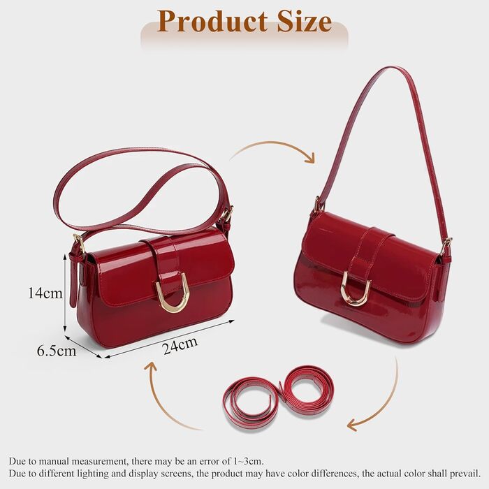 Сумка жіноча через плече з екошкіри червона: маленька сумка-шопер для повсякденного використання, роботи та відпочинку