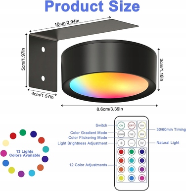 Набір із 3 магнітних підсвіток для картин на батарейках, настінні світильники для картин