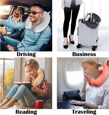 Дитяча подушка для подорожей з маскою для сну, м'яка подушка для шиї з memory foam, рожева, єдиноріг