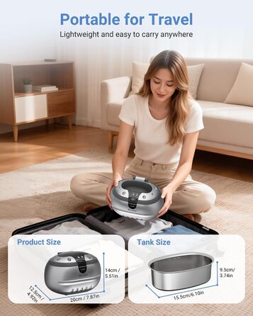 Ультразвукова мийка VLOXO 600мл, 42 кГц – для ювелірних виробів, інструментів, протезів, годинників, нержавіюча сталь, 50W