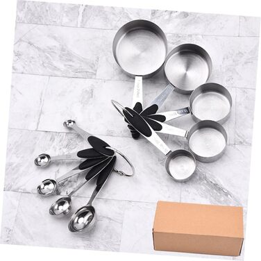 FBHappiness 1 Set Measuring Cup Tool, Stainless Steel Kitchen Cooking Spoon, Seasoning Spoon, Stainless Steel Flour, Practical Ingredient Spoon, Measures, Weight, Metal Dry Scoop