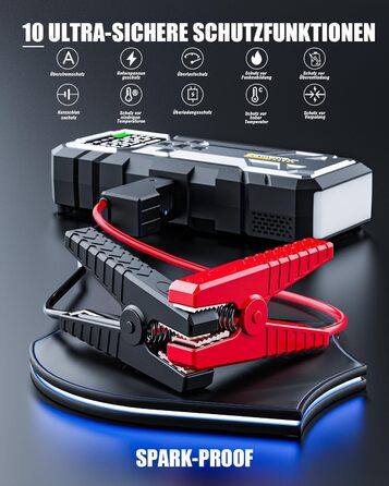 Powerbank Starthilfe 7000A з компресором та LED-ліхтариком: 160PSI, 12V для бензинових та дизельних авто