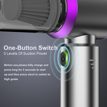 Бездротовий портативний пилосос Kedifoai: акумуляторний, 20000 Па, 4-в-1 для авто, дому, офісу та видалення шерсті тварин