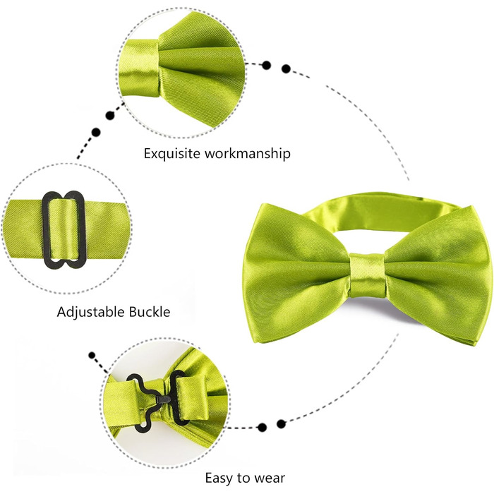 Метелик Alizeal чоловічий однотонний, з підтяжками та нагрудною хустинкою, подарунковий набір (132 - жовто-зелений)