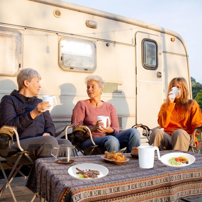 Набір посуду Berglander 24 шт. для 6 осіб: тарілки, миски, чашки (білий пластик)