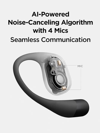 Навушники 1MORE S31 Open Ear Bluetooth 5.3, спортивні, бездротові, ENC мікрофон, 38 годин, IPX5, потужний бас, чорні