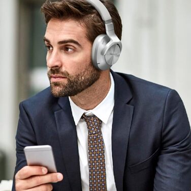 Навушники Bluetooth Technics EAH-A800E-S сріблясті з шумозаглушенням та мікрофоном, складані, Over-Ear