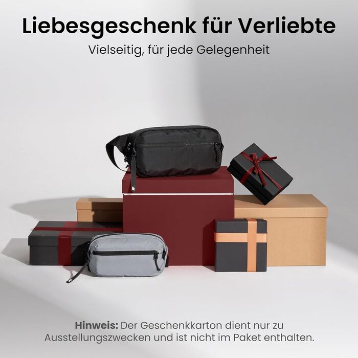 Сумка-слінг Tomtoc 1.5L з RFID захистом, антикрадіжна, для чоловіків та жінок, чорна