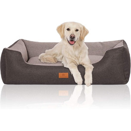 Knuffelwuff 14096-006 Dog Bed, Dog Basket, Dog Sofa, Dog Cushion, Dog Basket Cover Washable Tunnel XL (Black-Gray, L 85 x W 63 x H 23 cm)