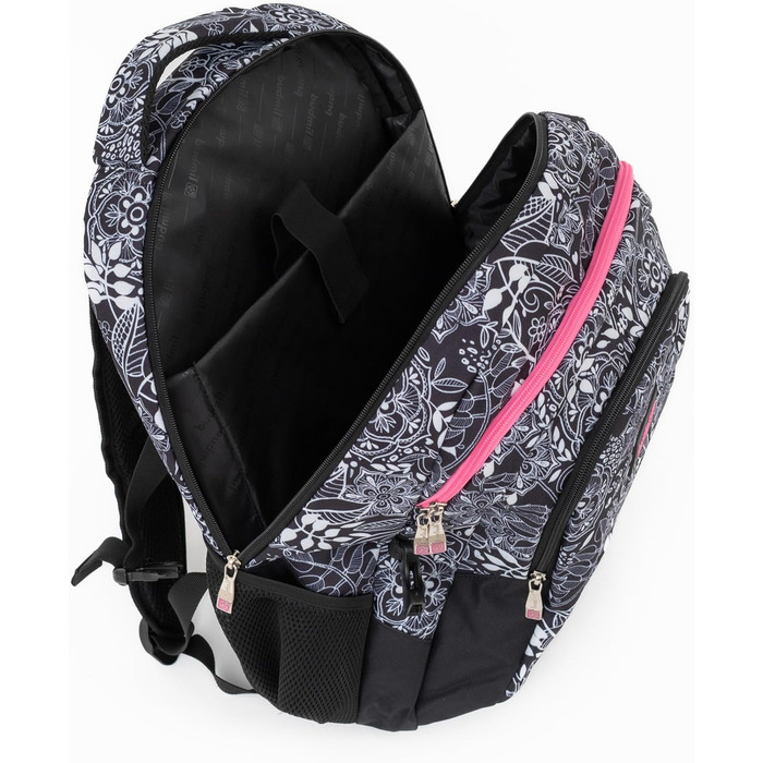 Ергономний шкільний рюкзак Budmil для хлопчиків та дівчаток 32L - для підлітків та дітей від 5 класу - водонепроникний, з 3 відділеннями та вентильованою спинкою, Edwin White Flower