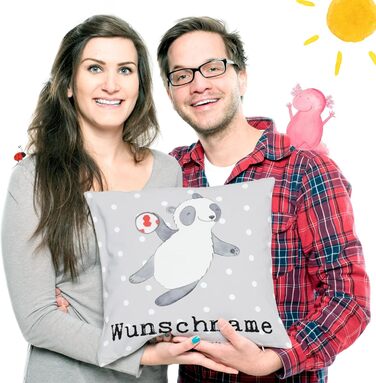 Іменна подушка з пандою для гандболу Mr. & Mrs. Panda – персоналізований подарунок із друком, для спортсменів і фанатів гандболу, з іменем