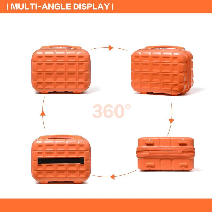 Валіза KONO середнього розміру на 4 колесах, 62x43x26 см, з TSA замком, ABS, помаранчевий
