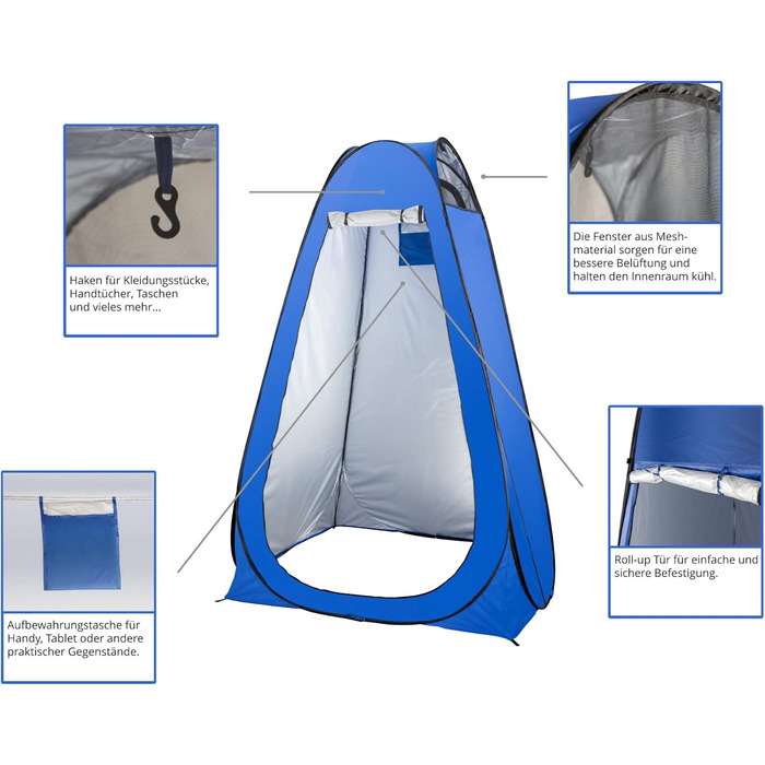 Намет-туалет Stagecaptain TZ-190 MKII Quixie Pop-up - Легкий, швидкозбірний, для відпочинку на природі (туалет, передягальня, сонцезахист)