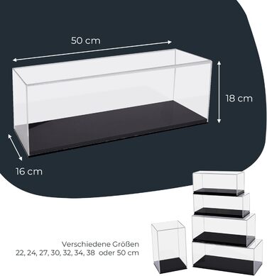 Акрилова вітрина HMF 46803 для модельних авто і фігурок, прозора, 30x15x14 см