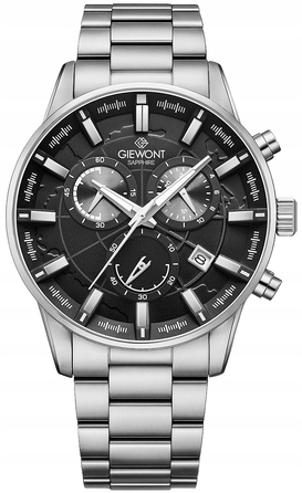 Чоловічий годинник Giewont Chronograph Sapphire, чорний, GW4580-B1