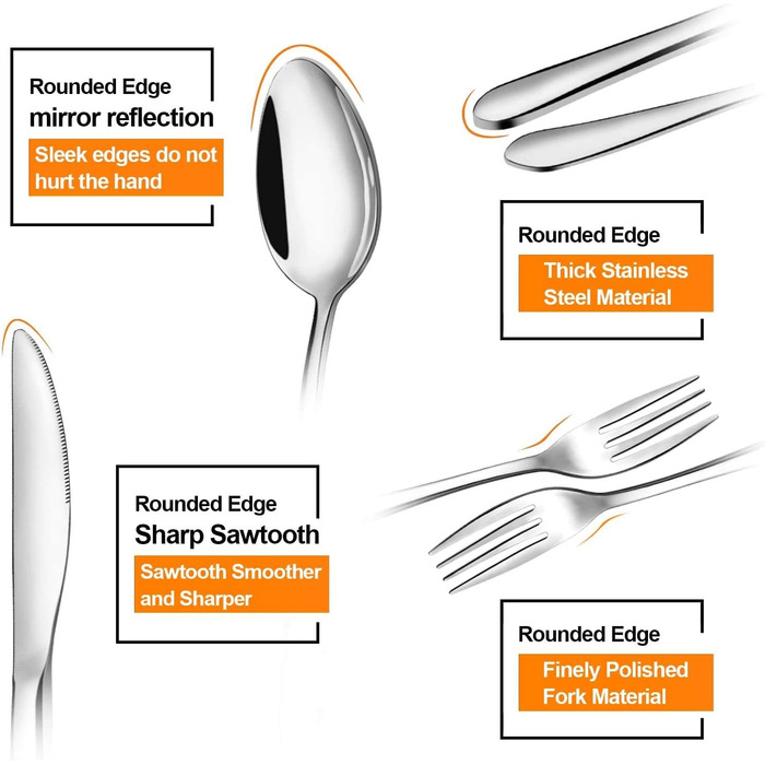 48-Piece Cutlery Set, 8 People, Stainless Steel Cutlery Set with Serving Cutlery, Dining Cutlery with Forks, Knives, Spoons, Serving Set, Polished, Dishwasher Safe