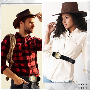 Шкіряний чоловічий ремінь у стилі вестерн Jadive з пряжкою-літерою M, ковбойський пояс для джинсів та родео