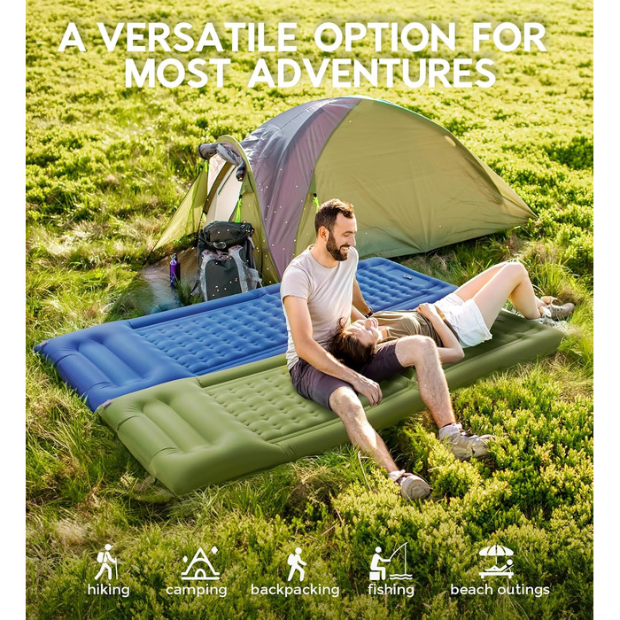 Надувний килимок Isomatte самонадувний, для кемпінгу та відпочинку на природі (оливковий, одинарний)
