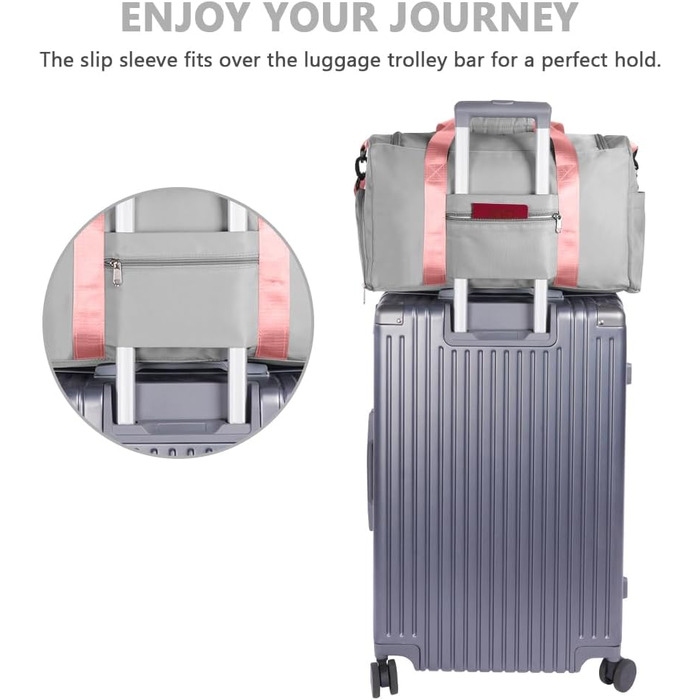 Спортивна сумка Flintronic 35L: водонепроникна дорожня сумка-валіза для подорожей, вихідних та спорту (з бізнес-ідентифікатором) - синій (#4 сірий & рожевий)