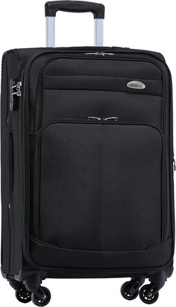 Чемодан тканинний BEIBYE, чорний, XL (74 см) з кодовим замком та додатковою кишенею