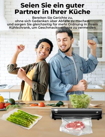 Вакуумний апарат 5 в 1: багатофункціональний вакууматор з вбудованим різаком, вакуумний пакувальник sous vide з 10 пакетами та шлангом, фольгозваріння для продуктів харчування