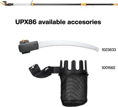Телескопічний сучкоріз Fiskars UPX86 для свіжих гілок, антиадгезійне покриття, сталева лезо, алюмінієва ручка, 2,4–4 м, чорний/помаранчевий