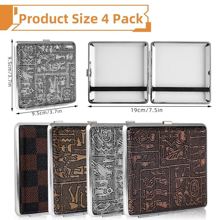 Металеве екіпен для сигарет на 20 штук з гумкою, 10*10*2 см - подарунок для чоловіків та жінок