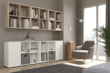 Настінний куб Iconico Home QBE з 4 відділеннями, білий, 75x35x75 см – для передпокою, вітальні, спальні, дитячої, кабінету